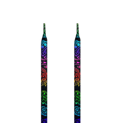 Flat Shoe Laces Cashew Flower Shoelaces for Sneakers Gilding Hand-painted Sports Casual Basketball Tennis Shoelace Shoestrings - Smarsty