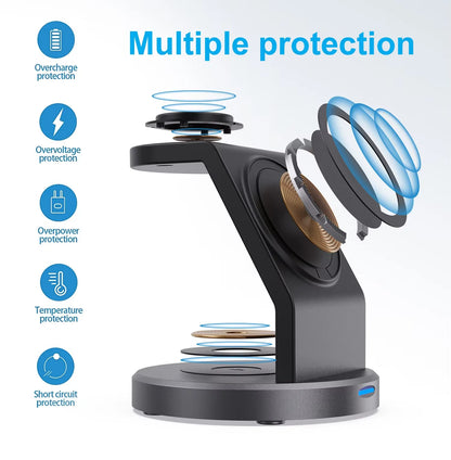 Three In One Magnetic Wireless Charger Stand For iPhone - Smarsty