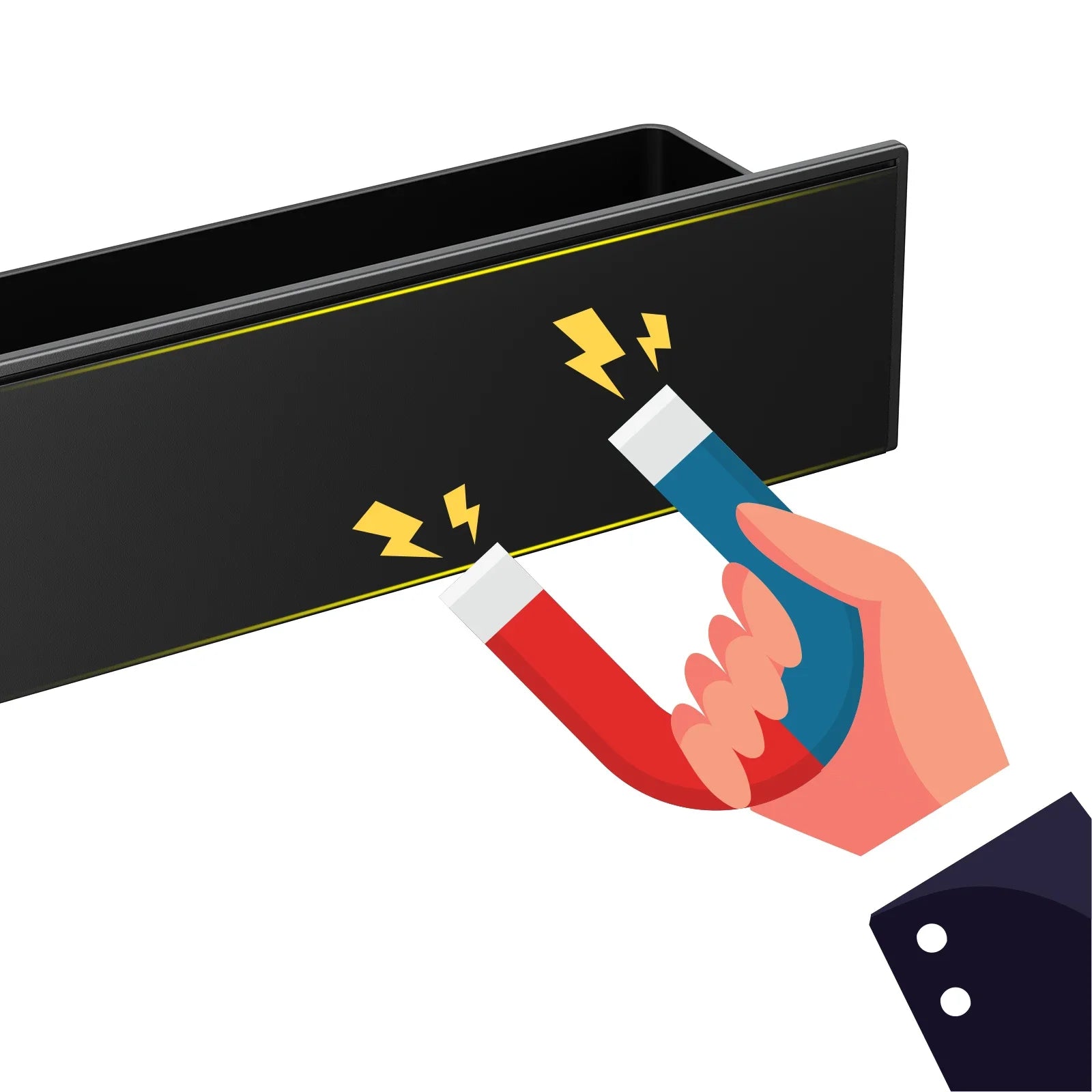 Strong Magnetic Shelves 2 Layers Black White Storage Rack Kitchen Plastic Spice Seasoning Organizer for Refrigerator Microwaves by Smarsty