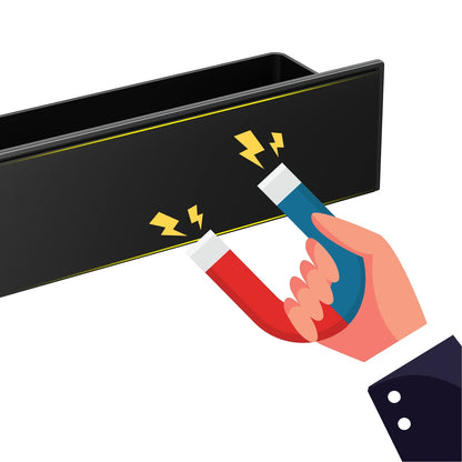 Strong Magnetic Shelves 2 Layers Black White Storage Rack Kitchen Plastic Spice Seasoning Organizer for Refrigerator Microwaves by Smarsty