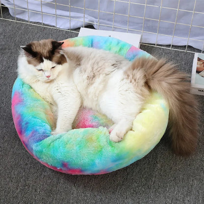 Super Soft Cat Bed Plush Donut Design for Comfort - Smarsty