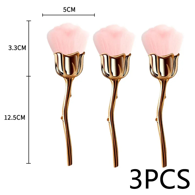 Rose-Shaped Soft Nail Dust Brush for Manicure - Smarsty