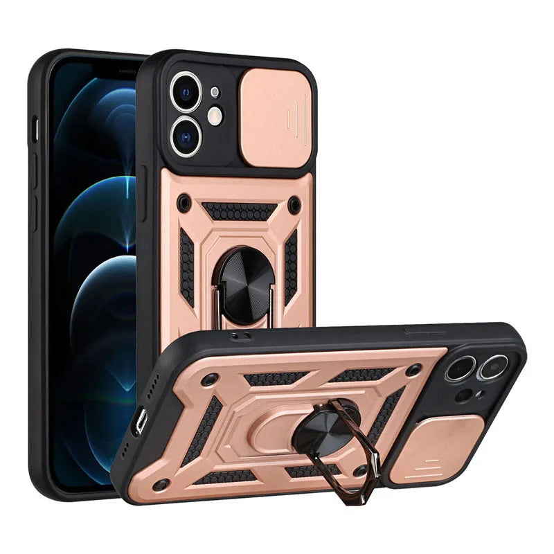 Smarsty Rugged Iphone Armor Case With Camera Lens Protector -