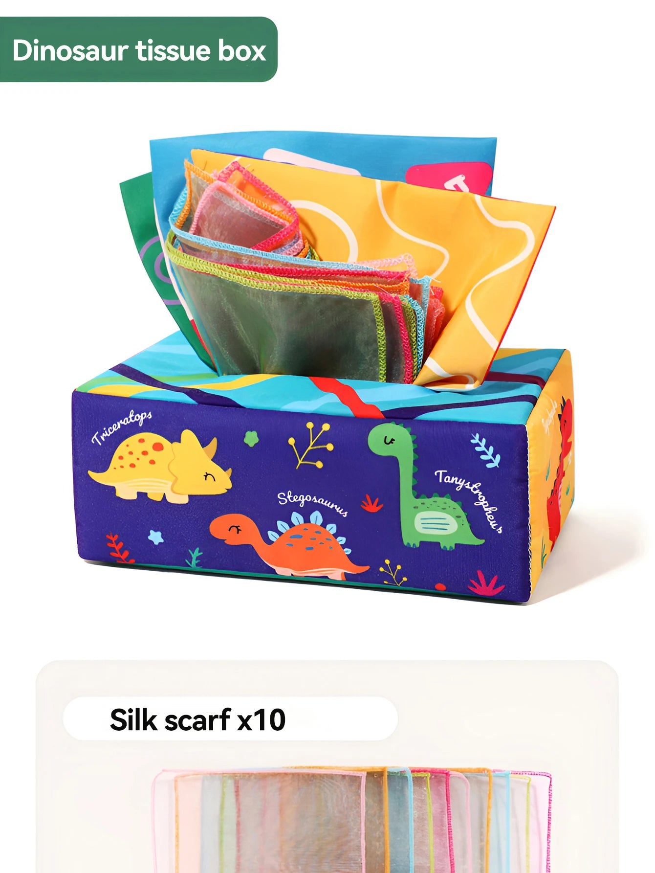 Fun Cartoon Unbreakable Cloth Book Ring Paper Tissue Box Toy by Smarsty