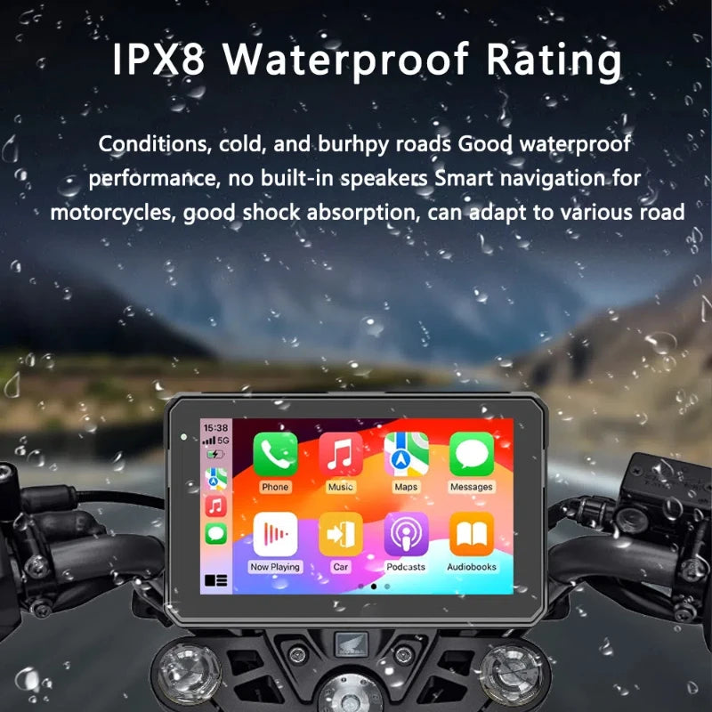 5 7 Inch Wireless CarPlay Android Auto Motorcycle Display - Smarsty