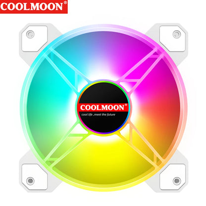 12cm Chassis Cooling Fan 16LED Lamp Beads Silent Chassis Cooler 5V 3PIN ARGB 12V 4PIN PWM Speed Regulation for Desktop Computer