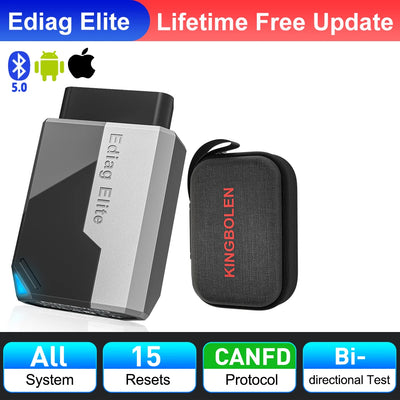 2026 New KINGBOLEN Ediag Elite Lifetime free Car Diagnostic Tools All system 15 Resets Bi-directional Test  Auto Scanner OBD2 - Smarsty