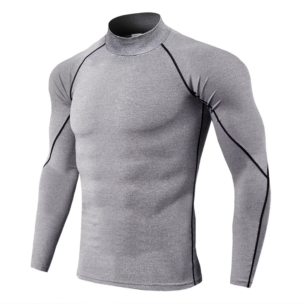 Men Sport T-shirt Quick Dry Bodybuilding Running Shirt Long Sleeve Compression Top Gym T Shirt Men Fitness Tight Rashgard - Smarsty