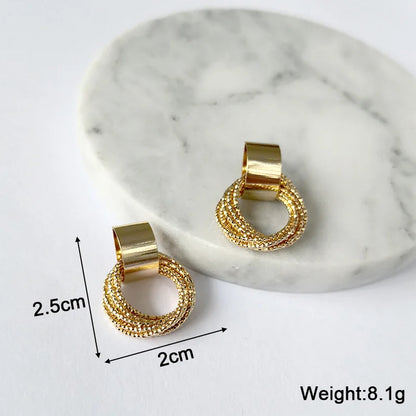 Gold Metal Drop Earrings with Irregular Heart Design for Women - Smarsty