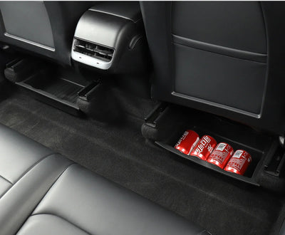Underseat Storage Box for Tesla Model Y 2021-2024 Seats Drawer TPE Hidden Storage Tray Push Pull Car Organizer Car Accessories - Smarsty