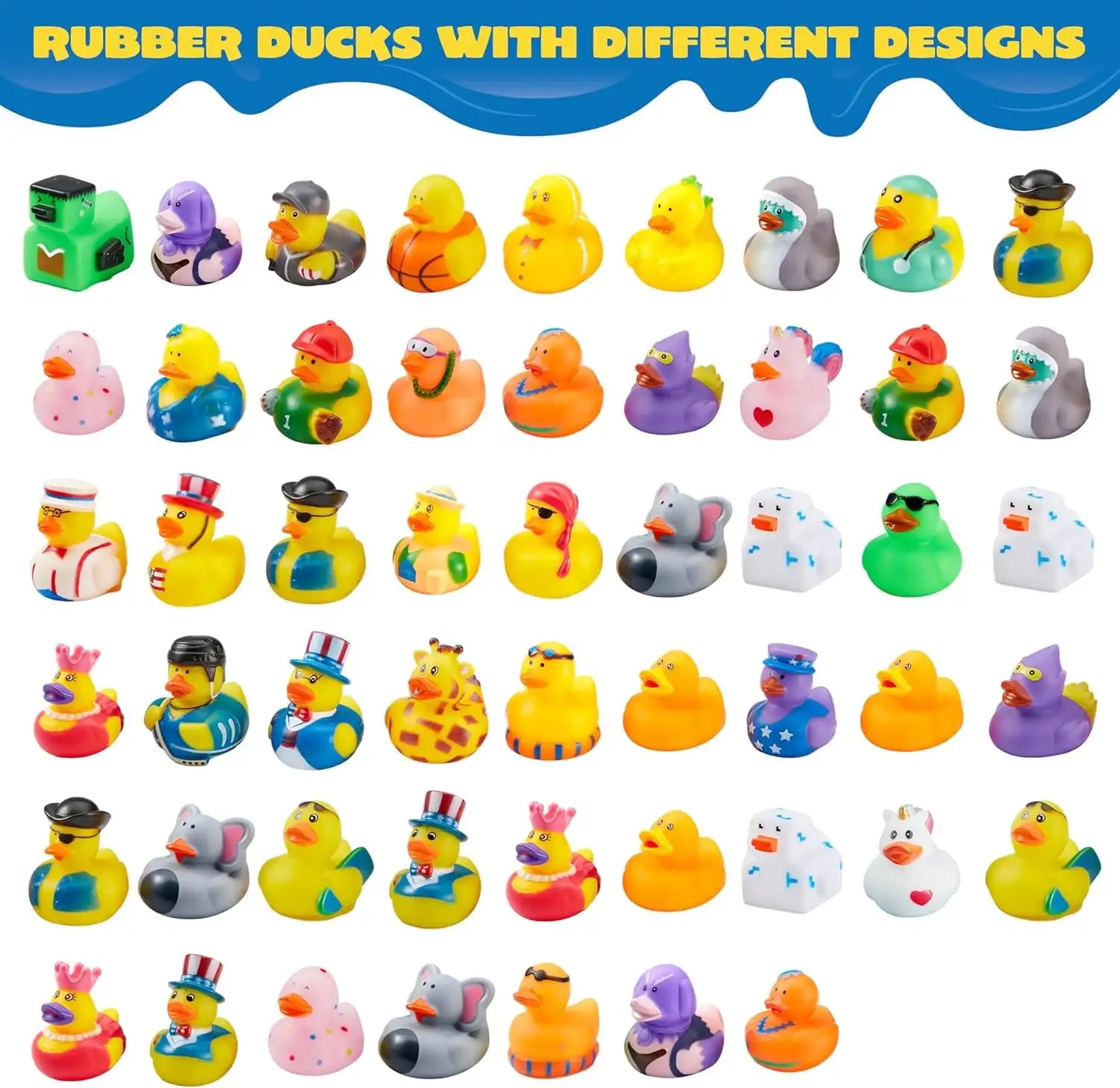 Joyfy Rubber Ducks Random Assortment Mini Rubber Duckie Toys for Kids Bath Shower Toys Birthday Gifts Summer Beach Pool Activity - Smarsty