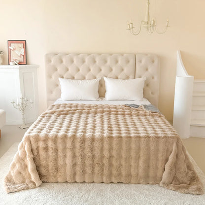 Double-Layer Rabbit Fur Blanket for Comfortable Summer Use - Smarsty