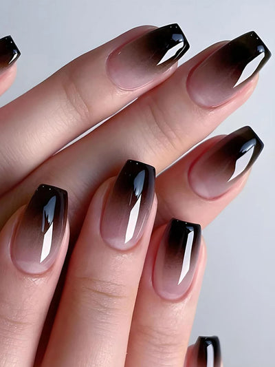 Glossy Pink Press On Nails 24pcs Full Cover Elegant Style - Smarsty