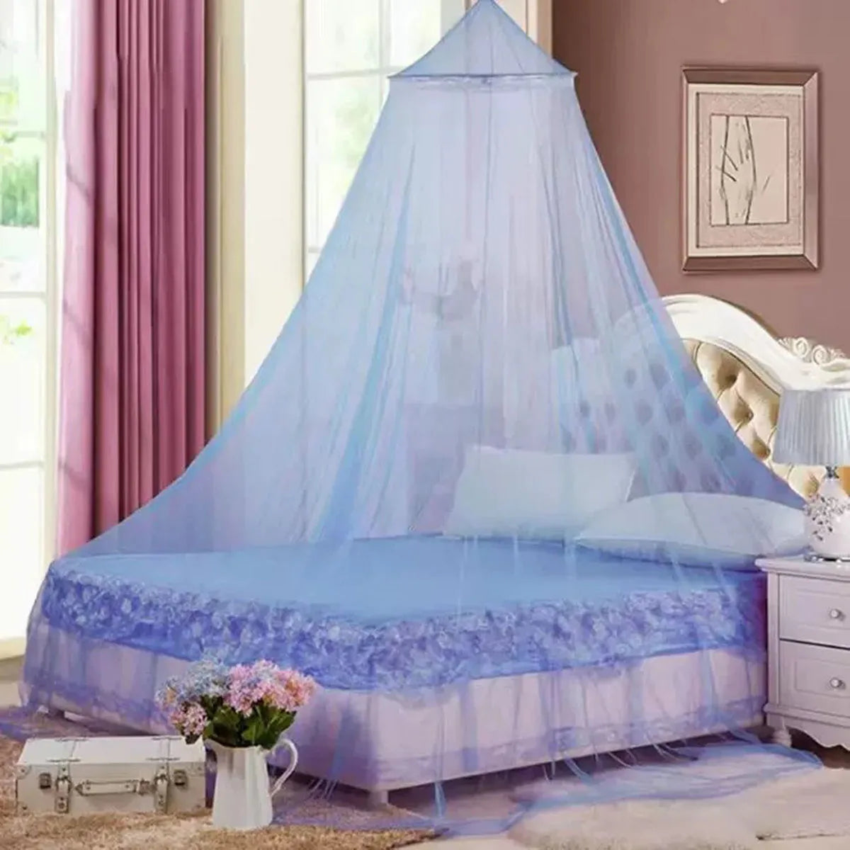 Summer Hanging Dome Mosquito Net for Double Bed - Smarsty