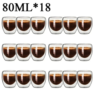 Double Wall Borosilicate Glass Mug Set for Hot Drinks - Smarsty