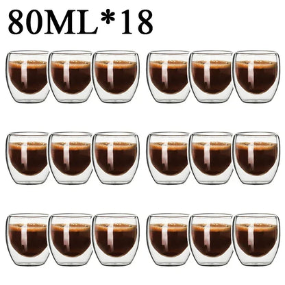 Double Wall Borosilicate Glass Mug Set for Hot Drinks - Smarsty