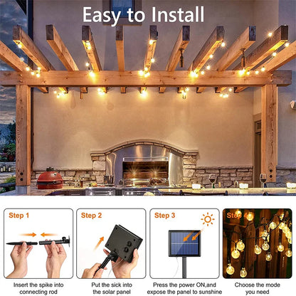 LED Solar String Lights Waterproof 60 LEDs for Garden Decor - Smarsty