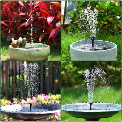 Outdoor Solar Fountain Pump Kit with 6 Nozzles - Smarsty
