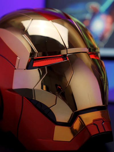 New AutoKing 1:1 Mk5 Iron Man Helmet Cosplay Voice Control Eyes with Light Model Toys for Adult Electric Wearable Christmas Gift - Smarsty