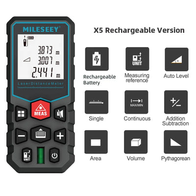 MILESEEY X5 Laser Tape Measure High Accuracy Remote Measurement - Smarsty