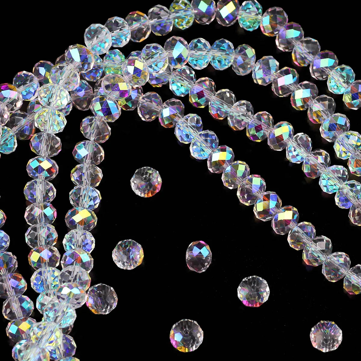 Austrian Crystal Beads Transparent AB Finish Various Sizes - Smarsty