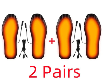 USB Heated Insoles Shoe Electric Foot Warming Pad Feet Warmer Sock Pad Mat Winter Outdoor Sports Heating Insole Winter Warm - Smarsty