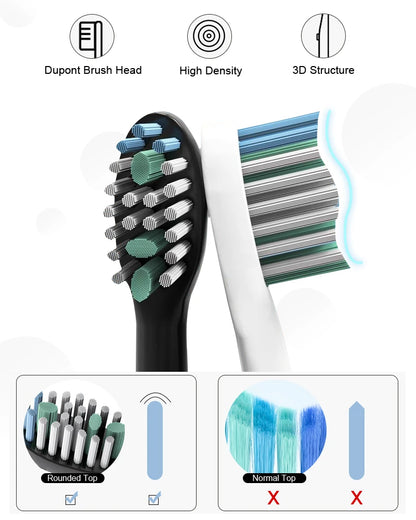 Sarmocare Electric Sonic Toothbrush with 8 Brush Heads - Smarsty