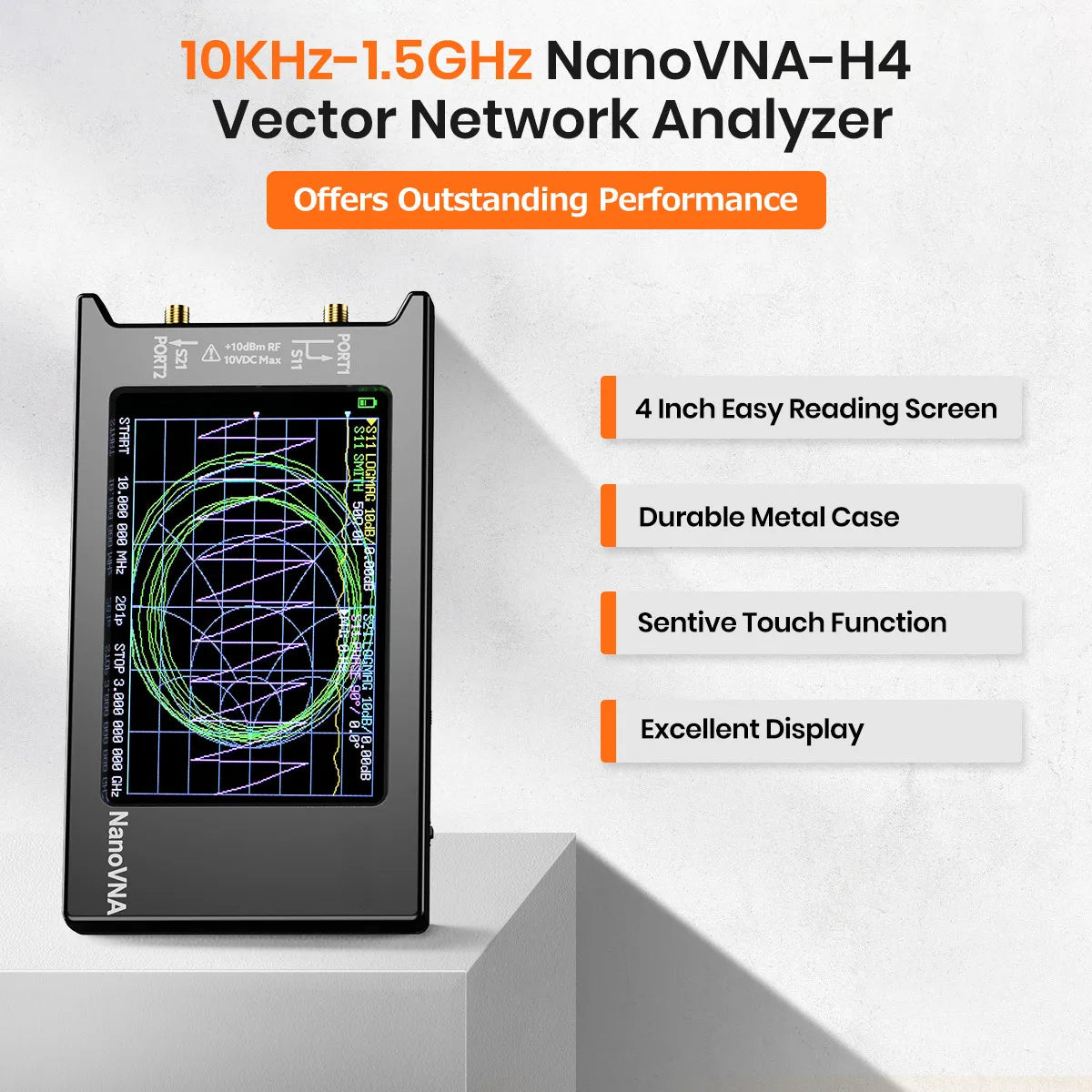 NanoVNA-H4 Vector Network Analyzer with SD Card Slot - Smarsty