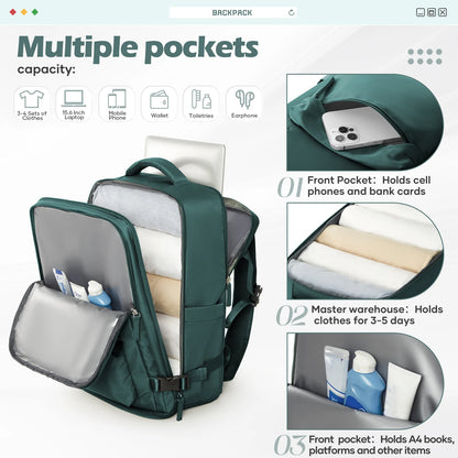 Backpack 40x30x20 Airplane, Ryanair Cabin Hand Luggage Backpack, Easyjet Laptop Backpack for Aeroplane Travel, School Backpack