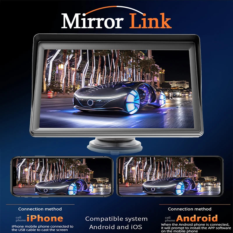 7 Inch CarPlay Android Auto Multimedia Receiver With Touch - Smarsty