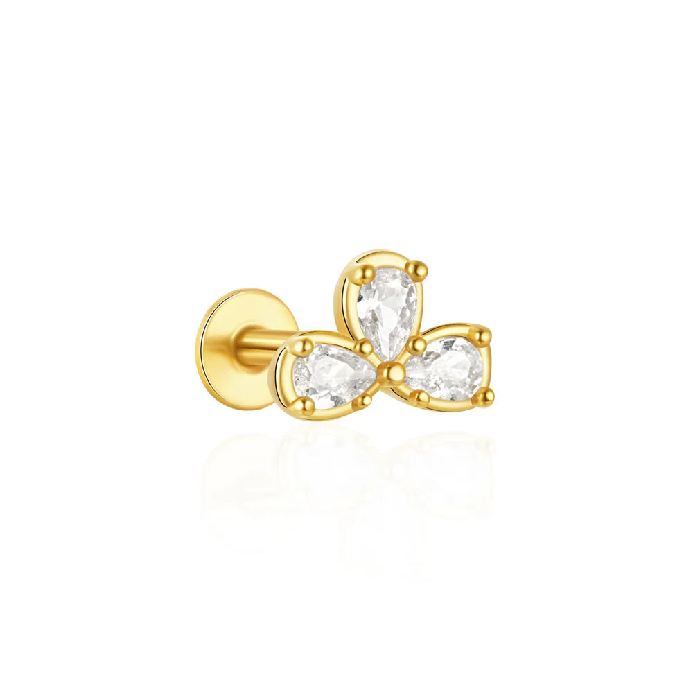 Sterling Silver Heart Zircon Stud Earrings Elegant Gift - Smarsty