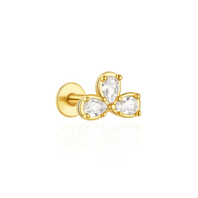 Sterling Silver Heart Zircon Stud Earrings Elegant Gift - Smarsty