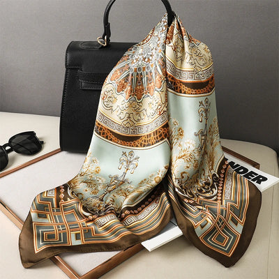 Luxury Silk Square Scarf Soft Satin Neck Hair Tie - Smarsty