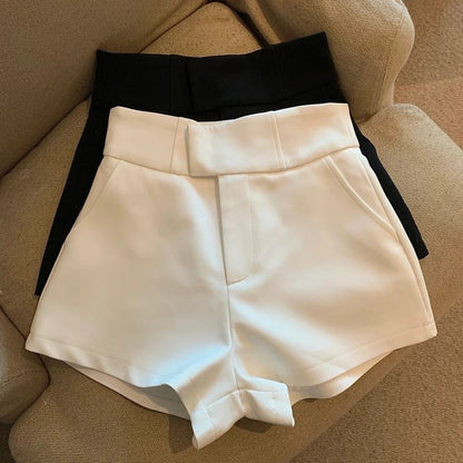 Women Shorts T2 Black Shorts Women Harajuku Elegance High Waisted Shorts A Line Slim Casual Hot Girl Straight Pants Sexy - Smarsty