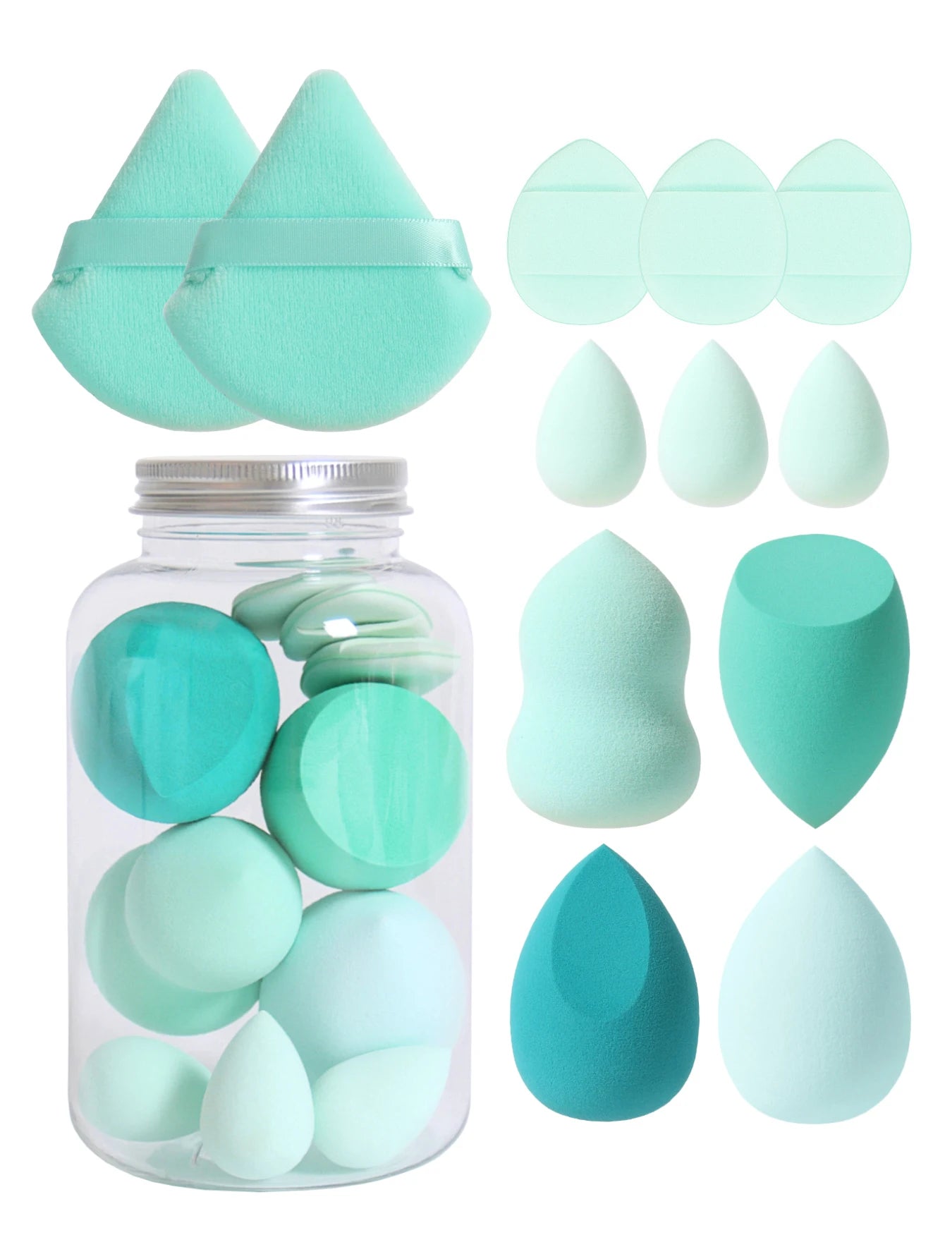 12Pcs Latex-Free Makeup Sponge Set for Flawless Application - Smarsty