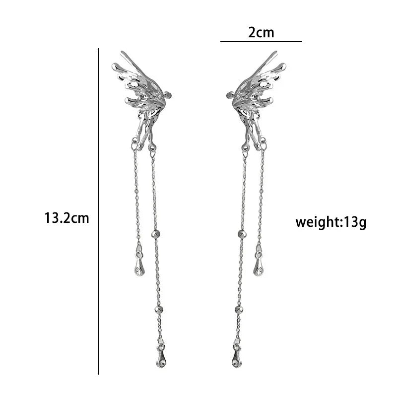 Elegant Butterfly Tassel Clip Earrings for No Piercing Fashion - Smarsty