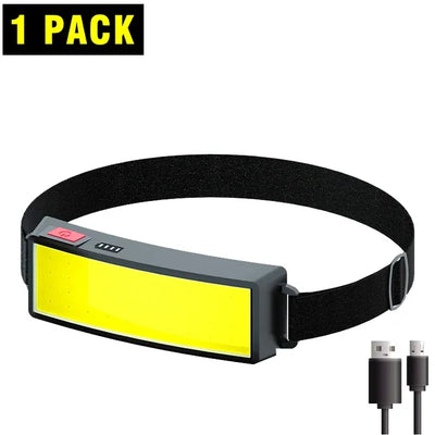 Powerful COB Headlamp Type-c/USB Rechargeable Head Flashlight Built-in Battery Outdoor Fishing Camping Lantern Waterproof Torch by Smarsty