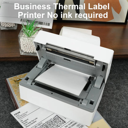 Thermal Label Printer Portable No Ink Required 203DPI 4x6 for Small Business Bluetooth USB High Speed Express Airway Bill