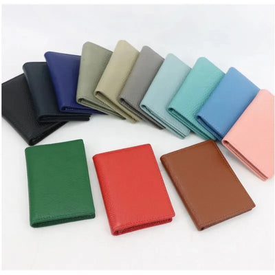 Genuine Leather Business Card Holder Name Card Case Credit Card Wallet for Men & Women - Smarsty