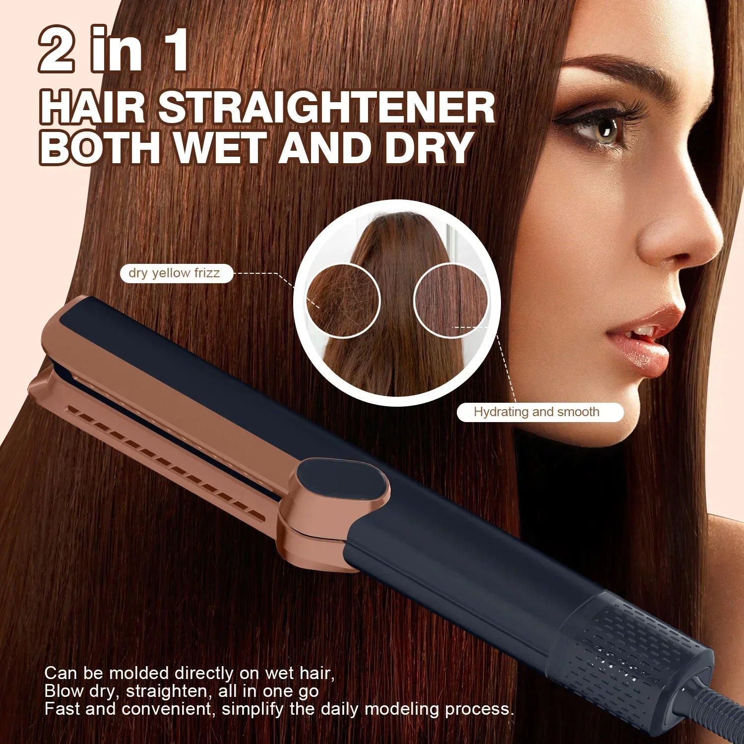 2in1 Professional Hair Straightener and Dryer with Anion Technology - Smarsty