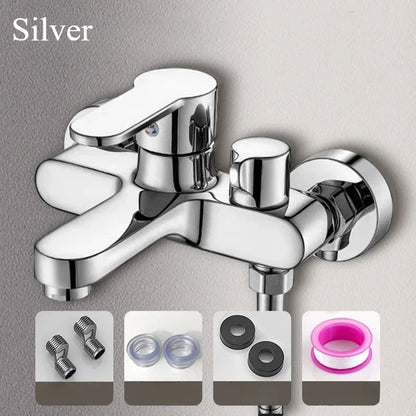 Contemporary Dual Handle Shower Faucet Set with Mixing Valve - Smarsty