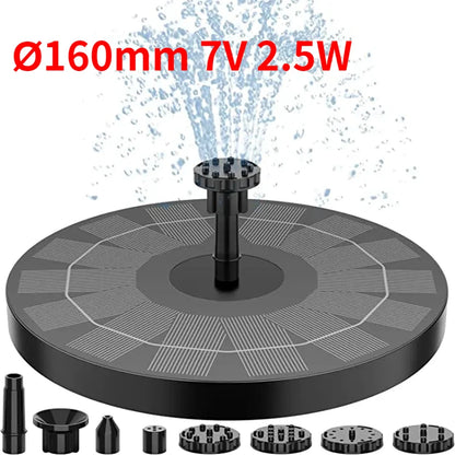 Outdoor Solar Fountain Pump Kit with 6 Nozzles - Smarsty