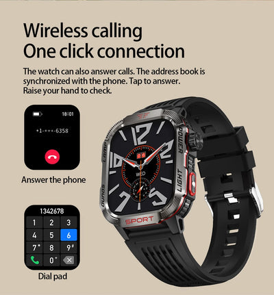Waterproof Military GPS Smart Watch With Bluetooth Call - Smarsty
