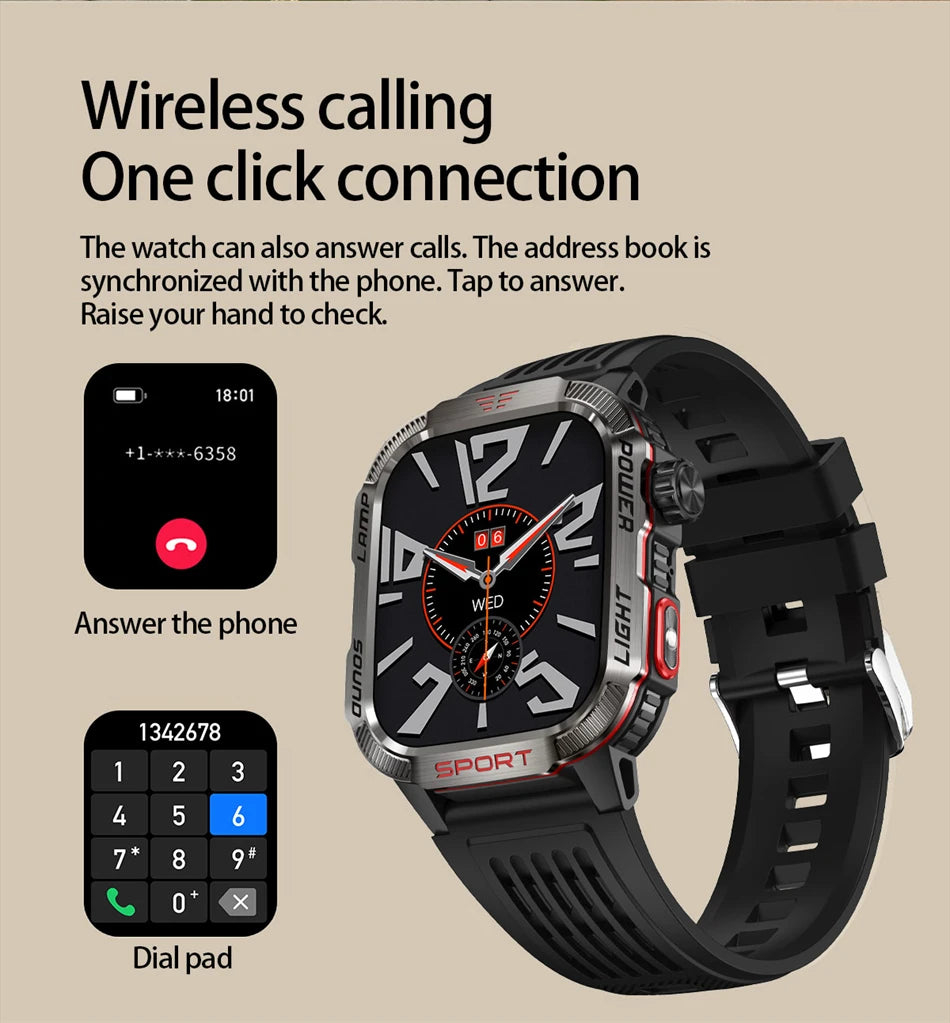 Waterproof Military GPS Smart Watch With Bluetooth Call - Smarsty