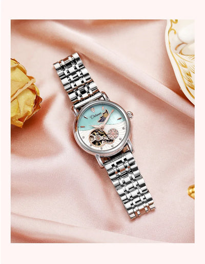 Luxury Women's Automatic Mechanical Watch with Moon Phase - Smarsty