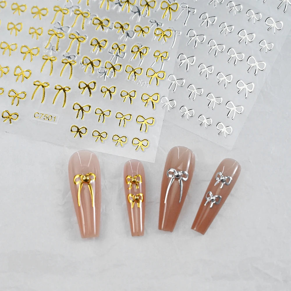 Self-Adhesive 3D Bowknot Nail Stickers for Easy Manicure - Smarsty
