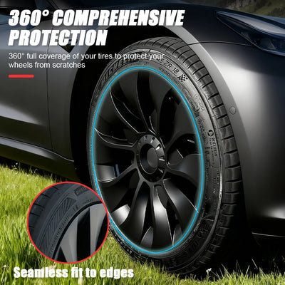 4PCS Hub Cap Performance Replacement Wheel Cap Automobile Full Rim Cover Accessories for Tesla Model 3 18 Inch Hubcap 2018-2023 - Smarsty