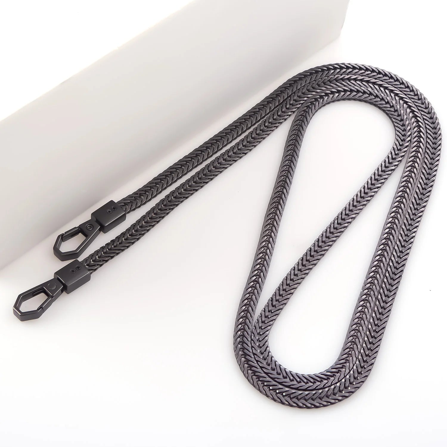 Snake Bag Chains Bag Chain Strap Replacement 7mm Wide Flat Chain Strap Metal Chains for Wallet Tote Bag Shoulder Crossbody Bag