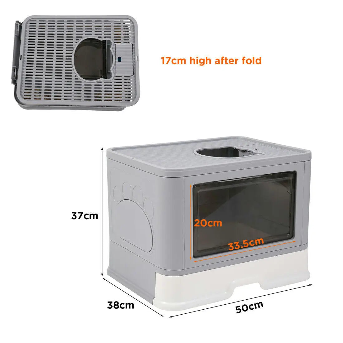 Foldable Cat Litter Box with Massager Scoop - Smarsty