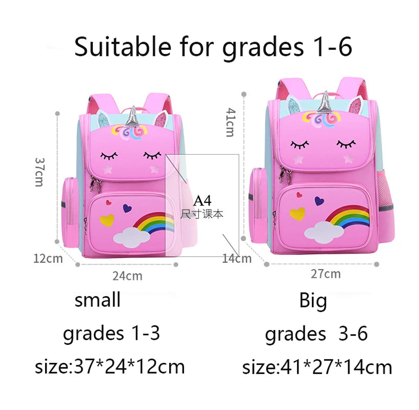 Unicorn Kids Backpack Waterproof School Bag for Girls - Smarsty